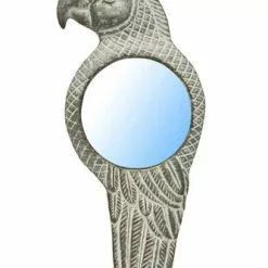 Specchio Sagoma Pappagallo In Metallo