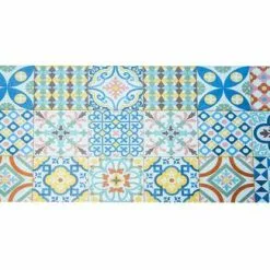 Tappeto Vinile Piastrelle Colorate Londra 50x100