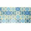Tappeto Vinile Piastrelle Colorate Blu Roma 67x100