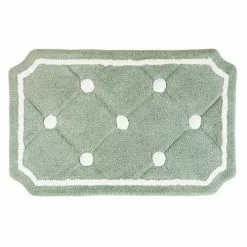 Tappeto Bagno Cotone Bottoni Verde 50x80