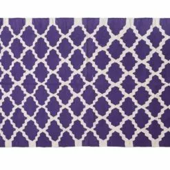 Tappeto Cotone Intrecciato Viola Bianco Geometrie 90x150