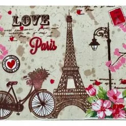Tappeto Cotone Stampa Paris Tour Eifelle 60x90