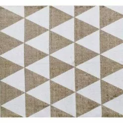 Tappeto Cotone Stampa Triangoli Ecru 60x90