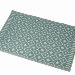 Tappeto Intreccio Pvc Azzurro Rombi Bianchi 140x200
