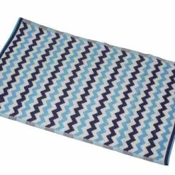 Tappeto Intreccio Pvc Zig-zag Viola E Azzurri 140x200
