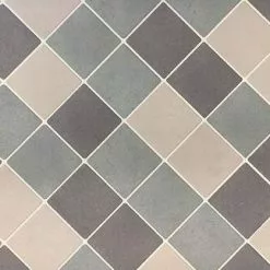 Tappeto Vinile Piastrelle Oblique Grigie 67x100