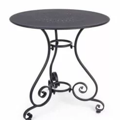 Tavolo Tondo Ferro Grigio Antracite Modello Romantique Cm 70