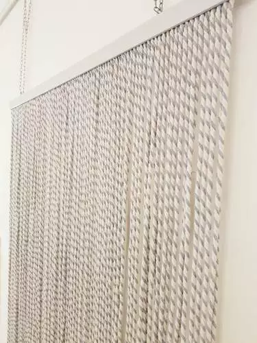 Tenda Da Porta Corda Cotone Grigia Bicolore 125x240h
