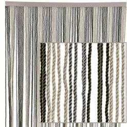 Tenda Da Porta Cordoncino Twist Colorata Grigio Bianco Verde 120X240