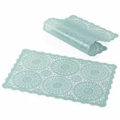 Tovaglietta Americana Da Colazione Uncinetto Pvc Turchese