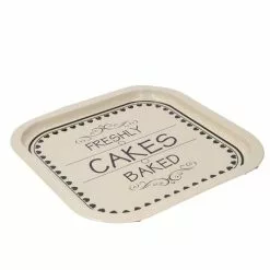 Vassoio Cakes Quadrato Metallo Crema