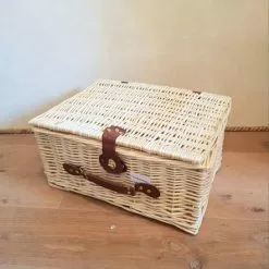 Valigia Vimini Naturale Con Chiusura E Maniglia Ecopelle 45x35