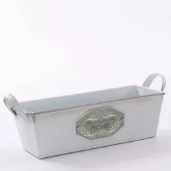 Vaschetta Portavasi Latta Bianca Home Due Manici Cm 26x10