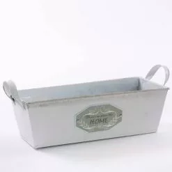 Vaschetta Portavasi Latta Bianca Home Due Manici Cm 29x12,5