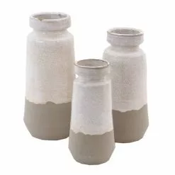 Vaso Ceramica Avorio Lavorazione Craquele Aida