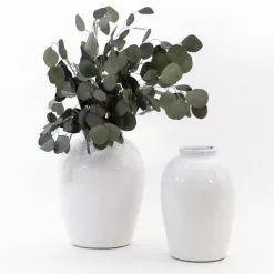 Vaso Portafiori Giara Bianca Ceramica Smaltata