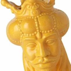 Vaso Ceramica Testa Di Moro Re Giallo 24h