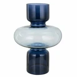 Vaso Vetro Irregolare Sfumato Blu 29h