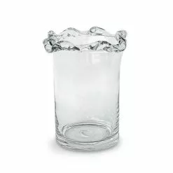 Vaso Vetro Trasparente Bordo Ondulato 20h