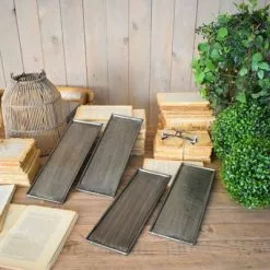 Vassoio Metallo Lavorato Riad 34x12