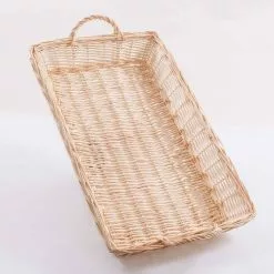 Vassoio Vimini Naturale Bordo Treccia 66x40 C/manici