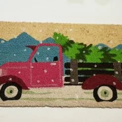 Zerbino Cocco Natalizio Auto Con Albero 40x70