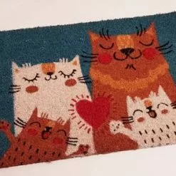 Zerbino Cocco Azzurro Gatti Family 40x70