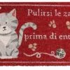 Zerbino Cocco Gatto "pulirsi Le Zampe" Fondo Rosso 45x75 -Vendite Cucina e tavola Zerbino cocco gatto pulirsi le zampe fondo rosso 45x75 thumbnail 500x500 70
