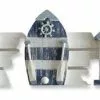 Appendiabiti Marinaro Legno Bianco Azzurro 3 Ganci A Parete