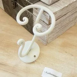 Attaccapanni A Muro Base Tonda Ferro Battuto Forgiato Bianco