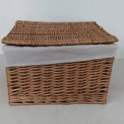 Bauletto Vimini Naturale Miele Con Fodera Ecru