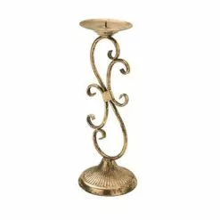 Candeliere 1 Fiamma Metallo Oro Antico