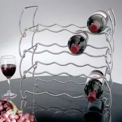 Cantinetta Metallo Cromato 16 Bottiglie Sovrapponibile.