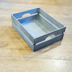 Cassetta Legno Abete Grigio Shabby 41x33