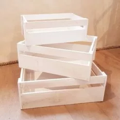 Cassetta Legno Bianco Shabby Tipo Frutta