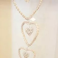 Catena Tre Cuori Vimini Da Appendere