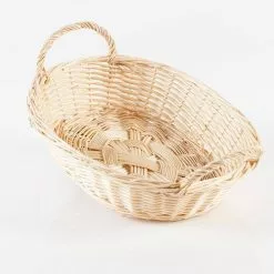Cestino Ovale Vimini Naturale C-maniglie Cm28