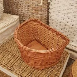 Cesto Bici Bimbo Vimini Fondo Legno