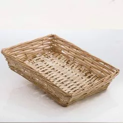 Cesto Confezione Rettangolare Vimini Naturale Cm 40x29x8h