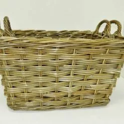 Cesto Giunco Grigio Lucido Rettangolare