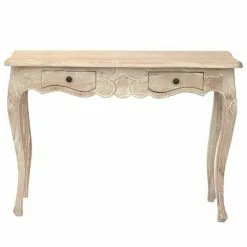 Consolle Legno Naturale Cedro Shabby Con 2 Cassetti Cm100