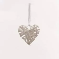 Cuore Vimini Bianco Cm 12