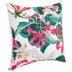 Cuscino Exotic Flora Fiori Rosa E Foglie Tropicali 40x40