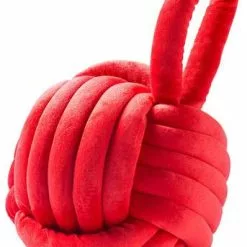 Fermaporta Gomitolo Rosso Velluto Con Maniglia