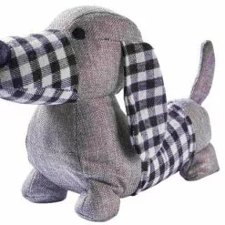 Fermaporta Bassotto Grigio Tessuto Quadretti