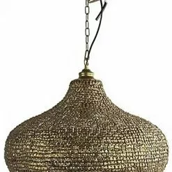 Lampadario Campana Metallo Oro Traforato Cm55
