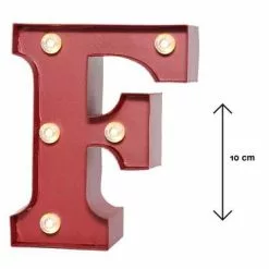 Lettera Metallo Rossa Luminosa F
