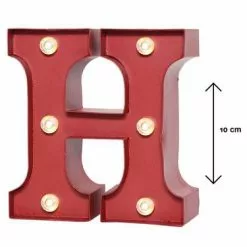 Lettera Metallo Rossa Luminosa H