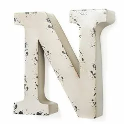 Lettera Metallo N Bianca
