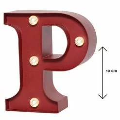 Lettera Metallo Rossa Luminosa P